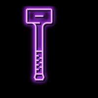tot Schlag Hammer Werkzeug Neon- glühen Symbol Illustration vektor