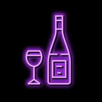 pinot noir röd vin neon glöd ikon illustration vektor