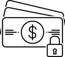Zeilensymbol für den Zahlungsschutz vektor