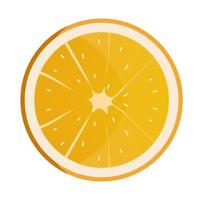 skiva av orange. färsk frukt bakgrund isolerat på vit. vektor illustration.