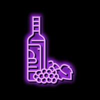 vin vit vindruvor flaska neon glöd ikon illustration vektor
