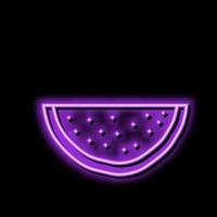 skiva skära vattenmelon neon glöd ikon illustration vektor