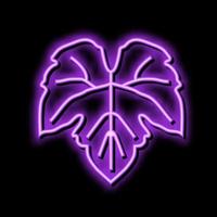 Grün Blatt Traube Neon- glühen Symbol Illustration vektor