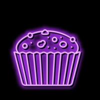 muffin kaka mat efterrätt neon glöd ikon illustration vektor