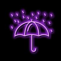 Regenschirm Regen Herbst Neon- glühen Symbol Illustration vektor