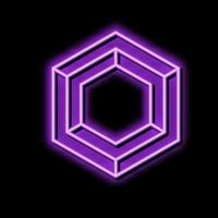Hexagon unmöglich geometrisch gestalten Neon- glühen Symbol Illustration vektor