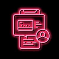 Internet Anerkennung Karte Neon- glühen Symbol Illustration vektor