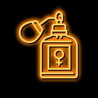 Frau Duft Flasche Parfüm Neon- glühen Symbol Illustration vektor