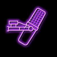 Karaoke mic Mikrofon Neon- glühen Symbol Illustration vektor