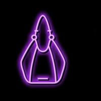 Mode Tasche Frau Neon- glühen Symbol Illustration vektor