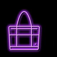 toto väska kvinna neon glöd ikon illustration vektor