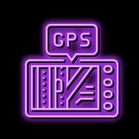 Geographisches Positionierungs System Assistent Neon- glühen Symbol Illustration vektor