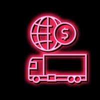 LKW International Transport Neon- glühen Symbol Illustration vektor