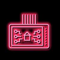 Clever Haus Gerät Neon- glühen Symbol Illustration vektor