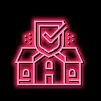 Haus Sicherheit Neon- glühen Symbol Illustration vektor