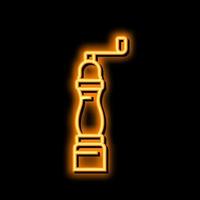 Hand Mühle Neon- glühen Symbol Illustration vektor