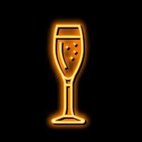 Champagner Getränk trinken Neon- glühen Symbol Illustration vektor