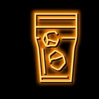 Eis Getränk trinken Neon- glühen Symbol Illustration vektor