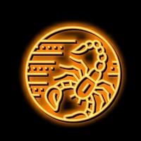 scorpion zodiaken neon glöd ikon illustration vektor