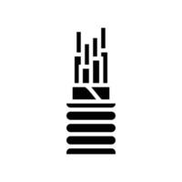 Main Feeder Draht Kabel Glyphe Symbol Vektor Illustration