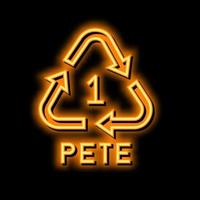 pete Plastik Produkt Kennzeichen Neon- glühen Symbol Illustration vektor
