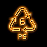 ps Plastik Produkt Marker Neon- glühen Symbol Illustration vektor