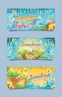 Songkran Festival Banner Vorlagen vektor