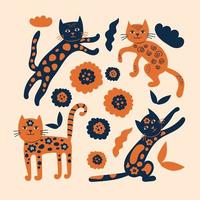 scandinavian katter vektor samling