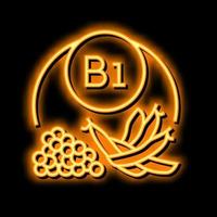 b1 Vitamin Neon- glühen Symbol Illustration vektor