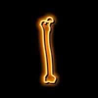 Femur Knochen Neon- glühen Symbol Illustration vektor