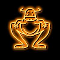 Springen Monster- Neon- glühen Symbol Illustration vektor