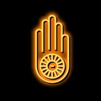 Jainismus Religion Neon- glühen Symbol Illustration vektor