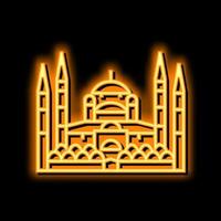 Blau Moschee Neon- glühen Symbol Illustration vektor