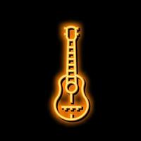 Gitarre Musiker Instrument Neon- glühen Symbol Illustration vektor