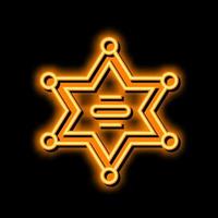 Abzeichen Sheriff Neon- glühen Symbol Illustration vektor