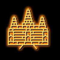 Angkor wat Neon- glühen Symbol Illustration vektor