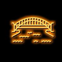 Hafen Brücke Neon- glühen Symbol Illustration vektor
