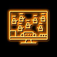 Moba Video Spiel Neon- glühen Symbol Illustration vektor