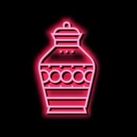 Beerdigung Urne Neon- glühen Symbol Illustration vektor