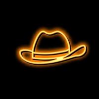 hatt cowboy neon glöd ikon illustration vektor