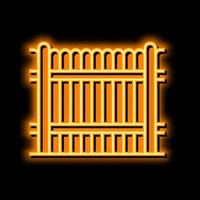 trä staket neon glöd ikon illustration vektor
