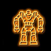 cyborg robot neon glöd ikon illustration vektor