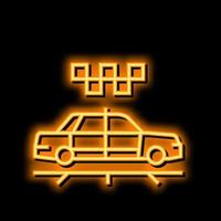 Taxi Taxi Neon- glühen Symbol Illustration vektor