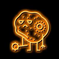 bakterie sjuk neon glöd ikon illustration vektor