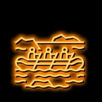 Rafting extrem Sport Neon- glühen Symbol Illustration vektor