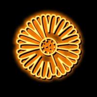 calendula blomma knopp neon glöd ikon illustration vektor