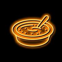 Suppe gekocht Karotte Zutat Neon- glühen Symbol Illustration vektor