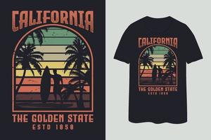 Kalifornien-Sommer-T-Shirt-Design vektor
