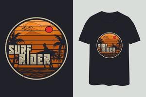 Jahrgang retro Surfen t Hemd Design vektor