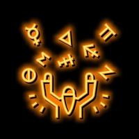 Hexerei Magie Neon- glühen Symbol Illustration vektor